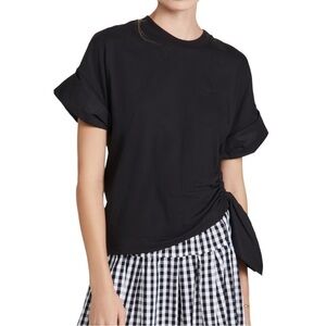 Tanya Taylor Mackenzie Tee Top Black XS